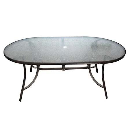72" x 42" Oval Dining Table with Tempered Glass Top